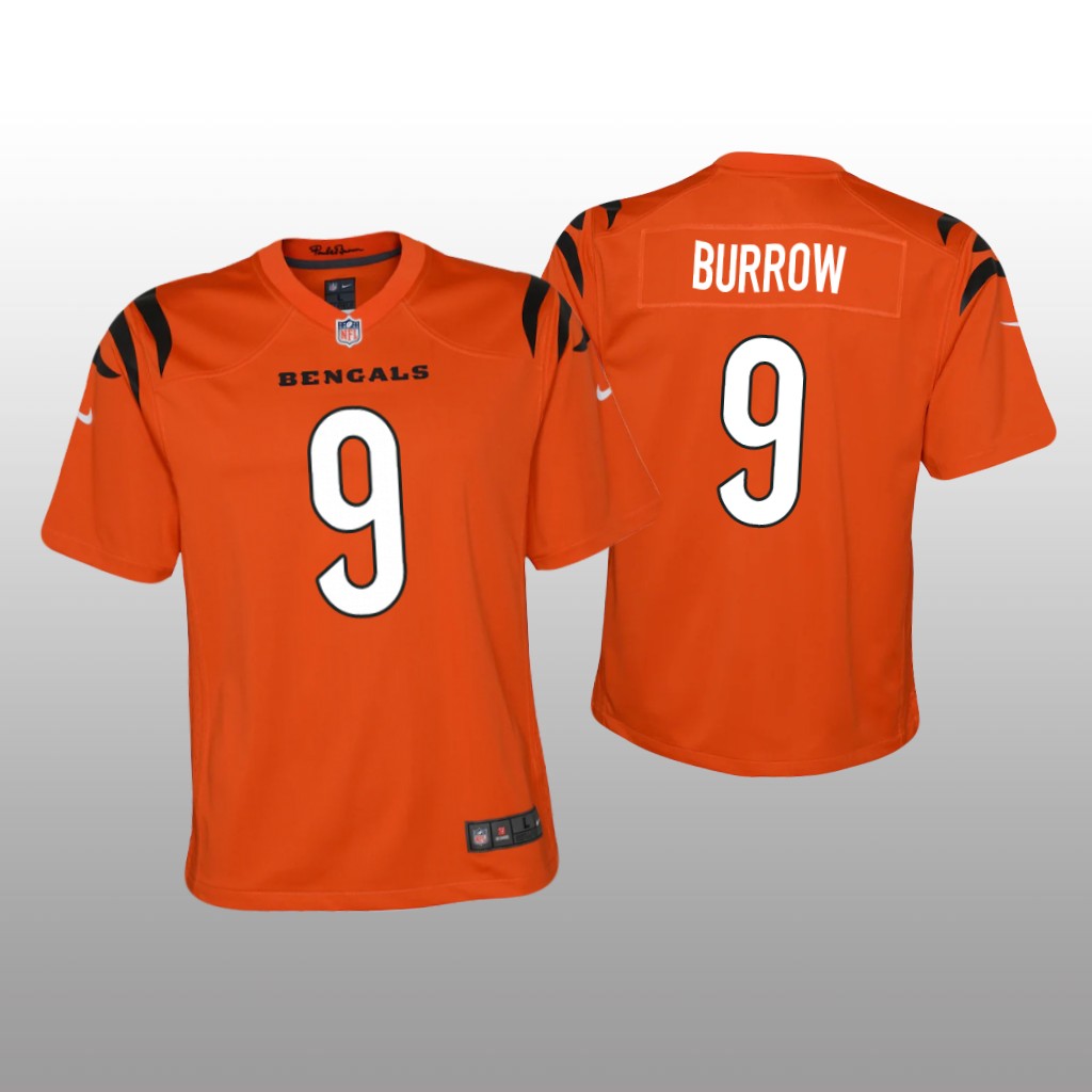 Cincinnati Bengals Joe Burrow Orange Jersey Game - Youth