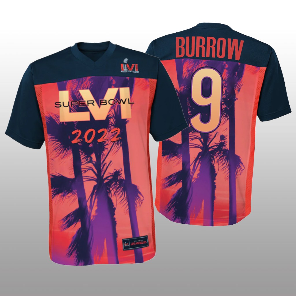 Cincinnati Bengals Joe Burrow Red Black Game Jersey Super Bowl LVI