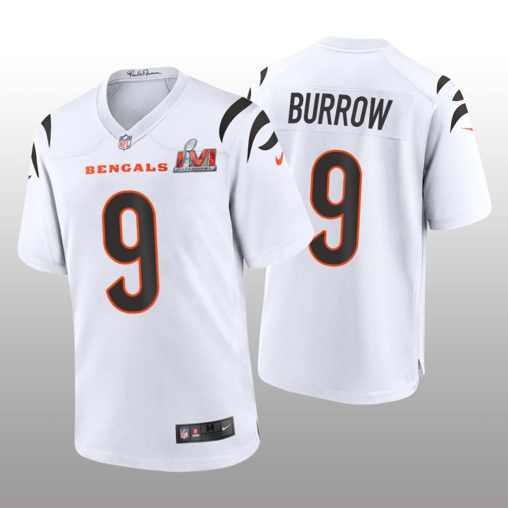 Cincinnati Bengals Joe Burrow White Game Jersey Super Bowl LVI - Men's