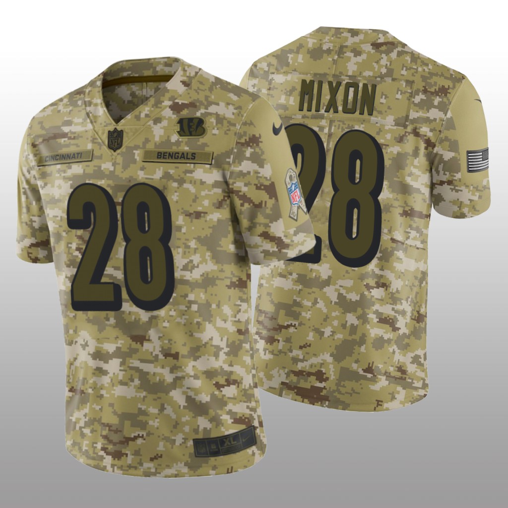 Cincinnati Bengals Joe Mixon #28 Salute to Service Limited Jersey - Camo
