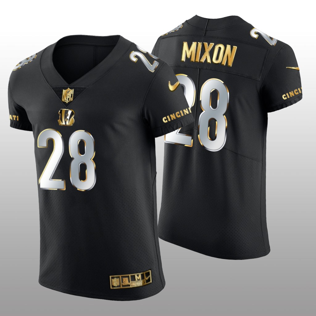 Cincinnati Bengals Joe Mixon Black Elite Jersey Golden Edition Men's