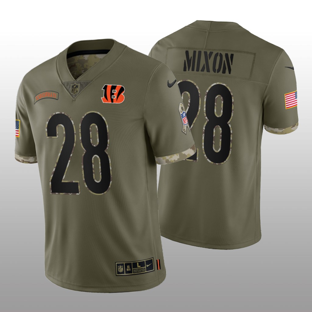 Cincinnati Bengals Joe Mixon Olive Limited Jersey 2022 Salute To Service - Men's