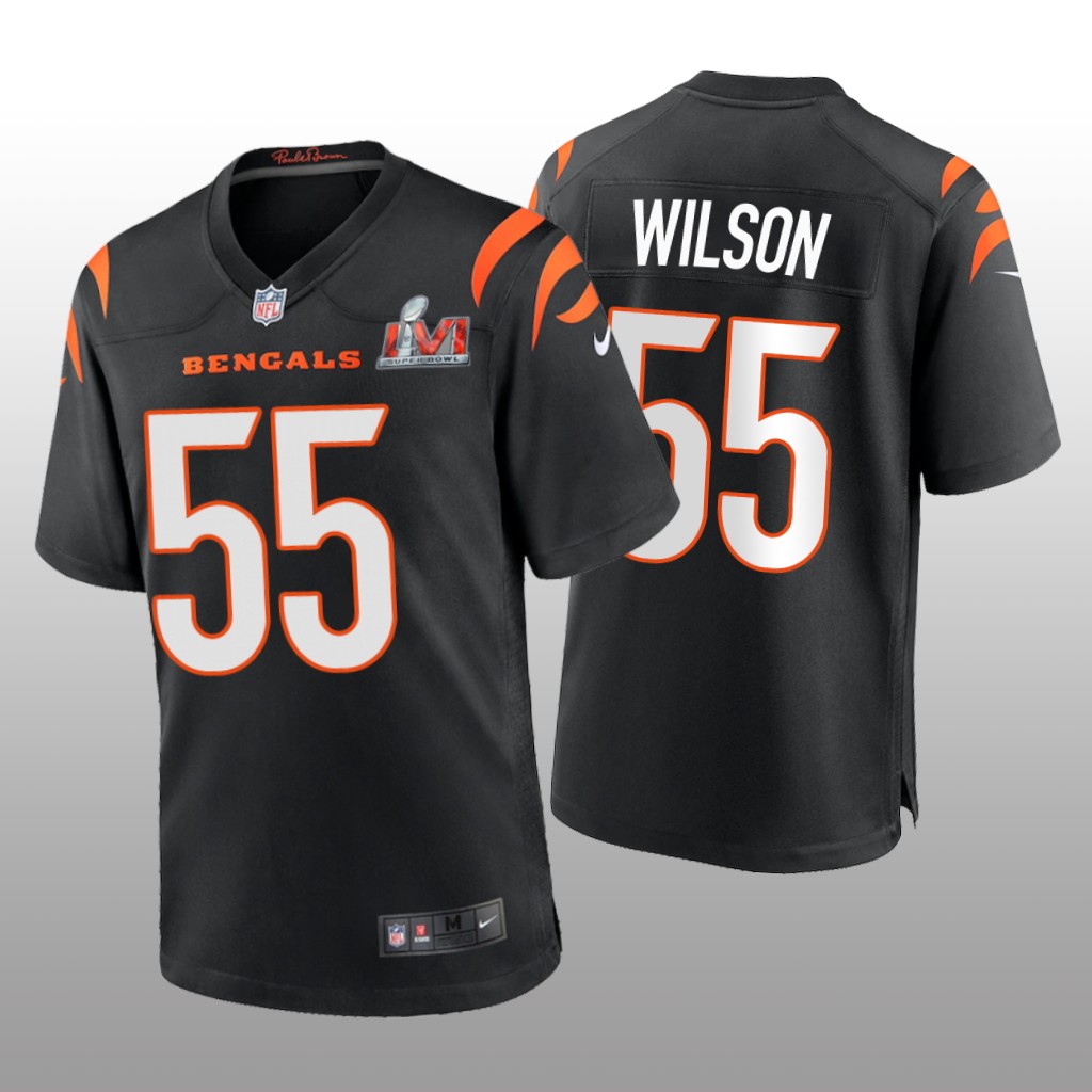 Cincinnati Bengals Logan Wilson Black Game Jersey Super Bowl LVI - Men's