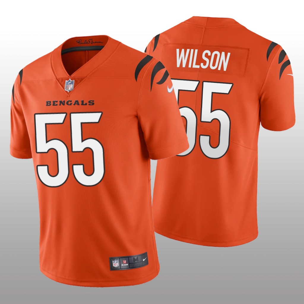 Cincinnati Bengals Logan Wilson Orange Jersey 2021 Vapor Limited - Men's