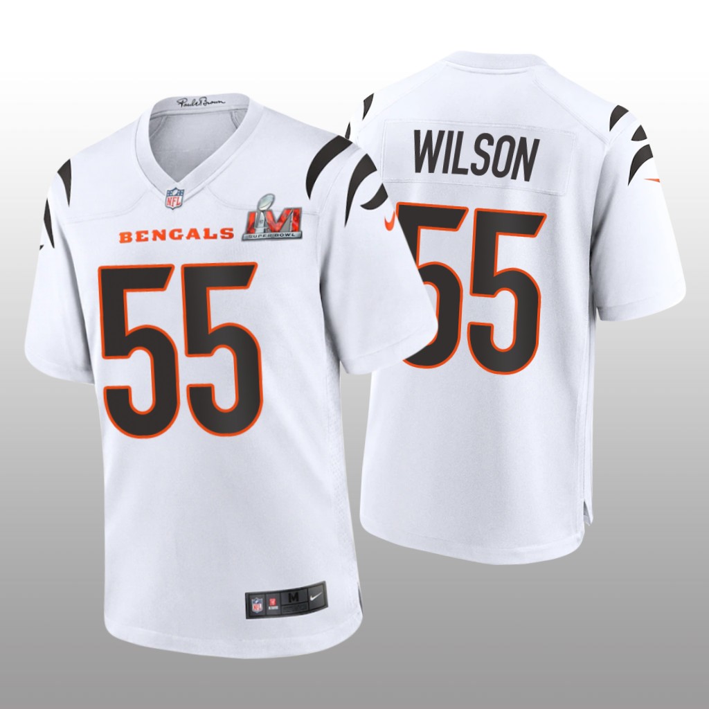 Cincinnati Bengals Logan Wilson White Game Jersey Super Bowl LVI - Men's