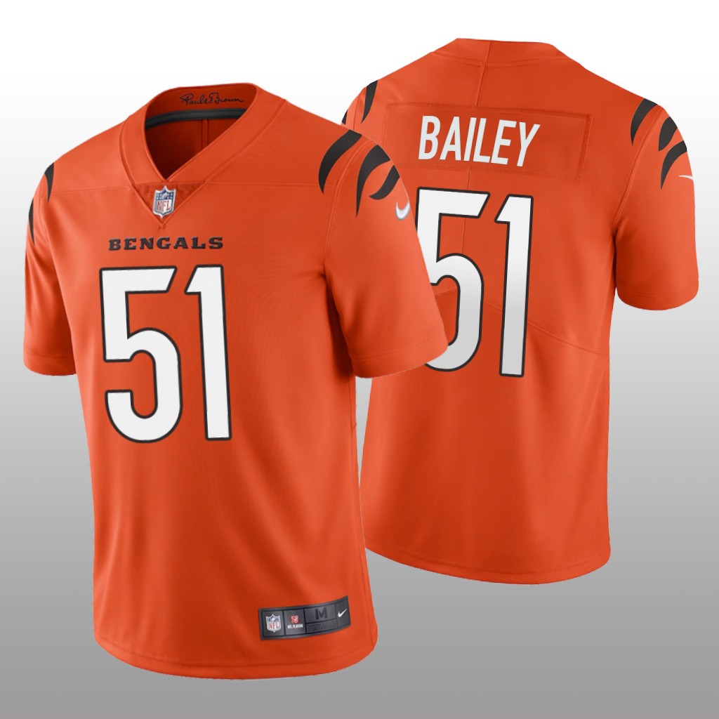 Cincinnati Bengals Markus Bailey Orange Jersey 2021 Vapor Limited - Men's