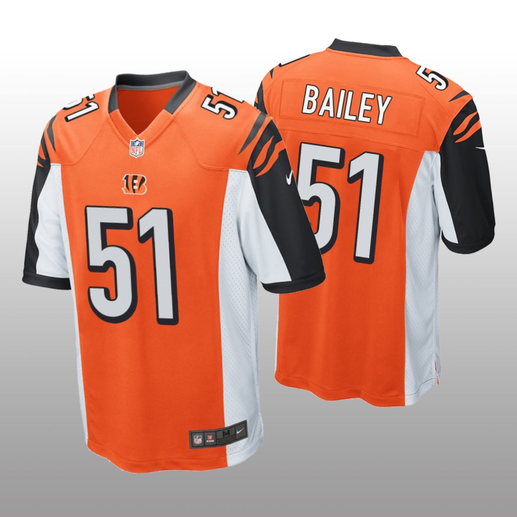 Cincinnati Bengals Markus Bailey Orange Jersey Game - Men's