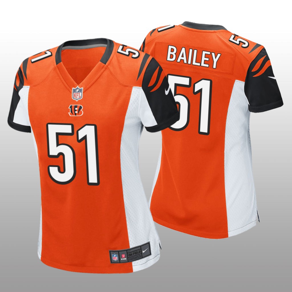 Cincinnati Bengals Markus Bailey Orange Jersey Game - Women's