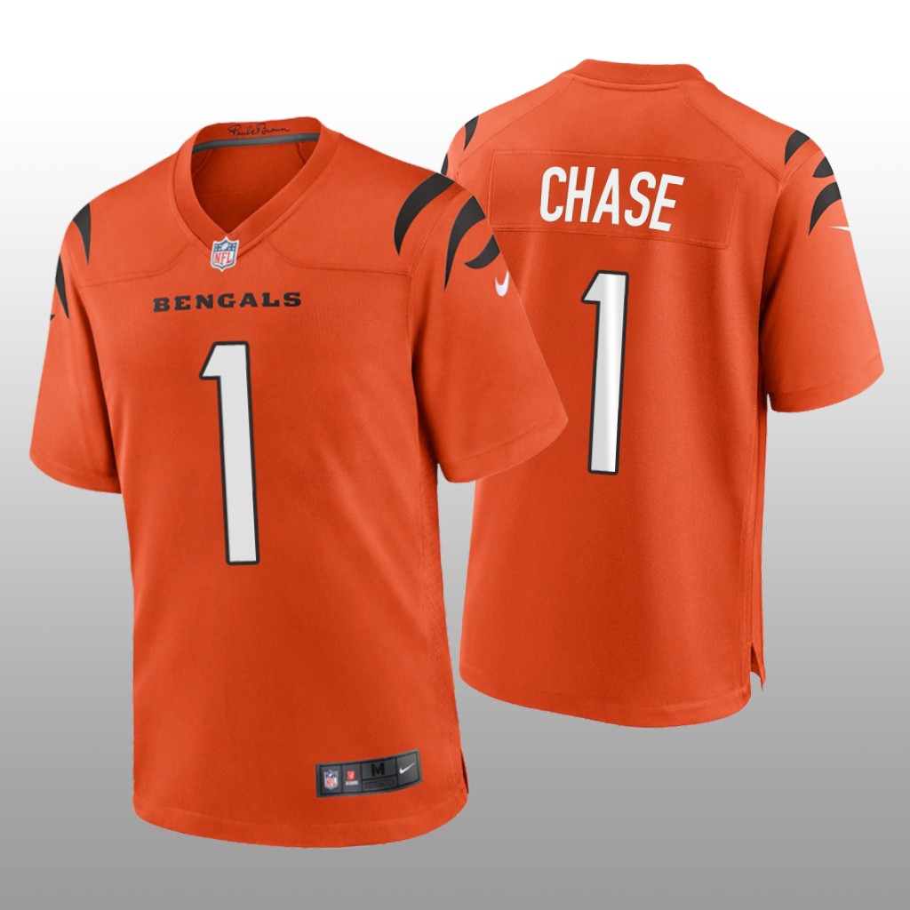 Cincinnati Bengals Orange 2021 NFL Draft Ja'Marr Chase Game Jersey