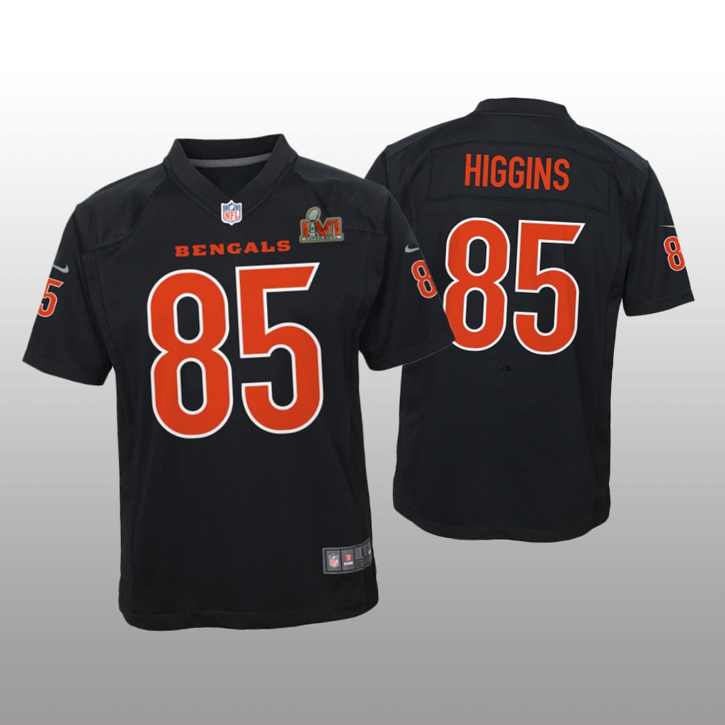 Cincinnati Bengals Tee Higgins Black Game Fashion Jersey Super Bowl LVI - Youth