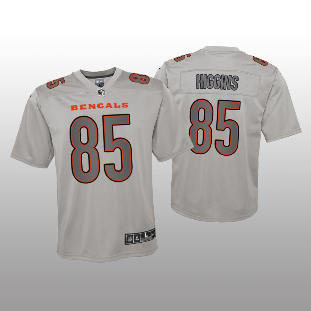 Cincinnati Bengals Tee Higgins Gray Jersey Atmosphere Fashion Game - Youth