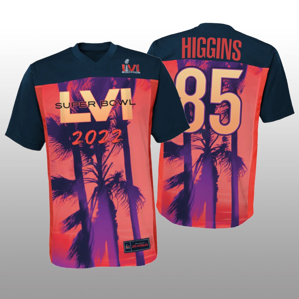 Cincinnati Bengals Tee Higgins Red Black Game Jersey Super Bowl LVI
