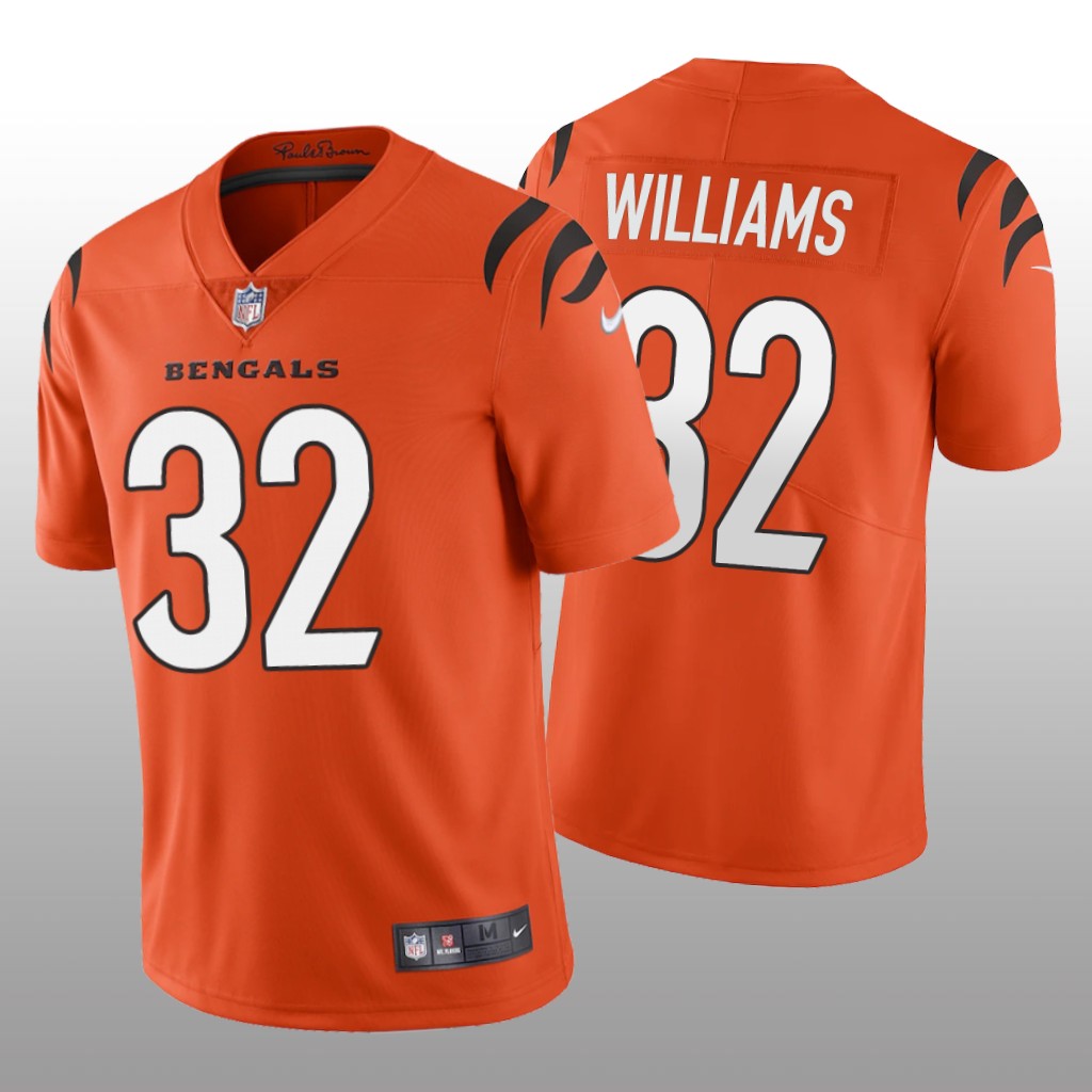 Cincinnati Bengals Trayveon Williams Orange Jersey 2021 Vapor Limited - Men's
