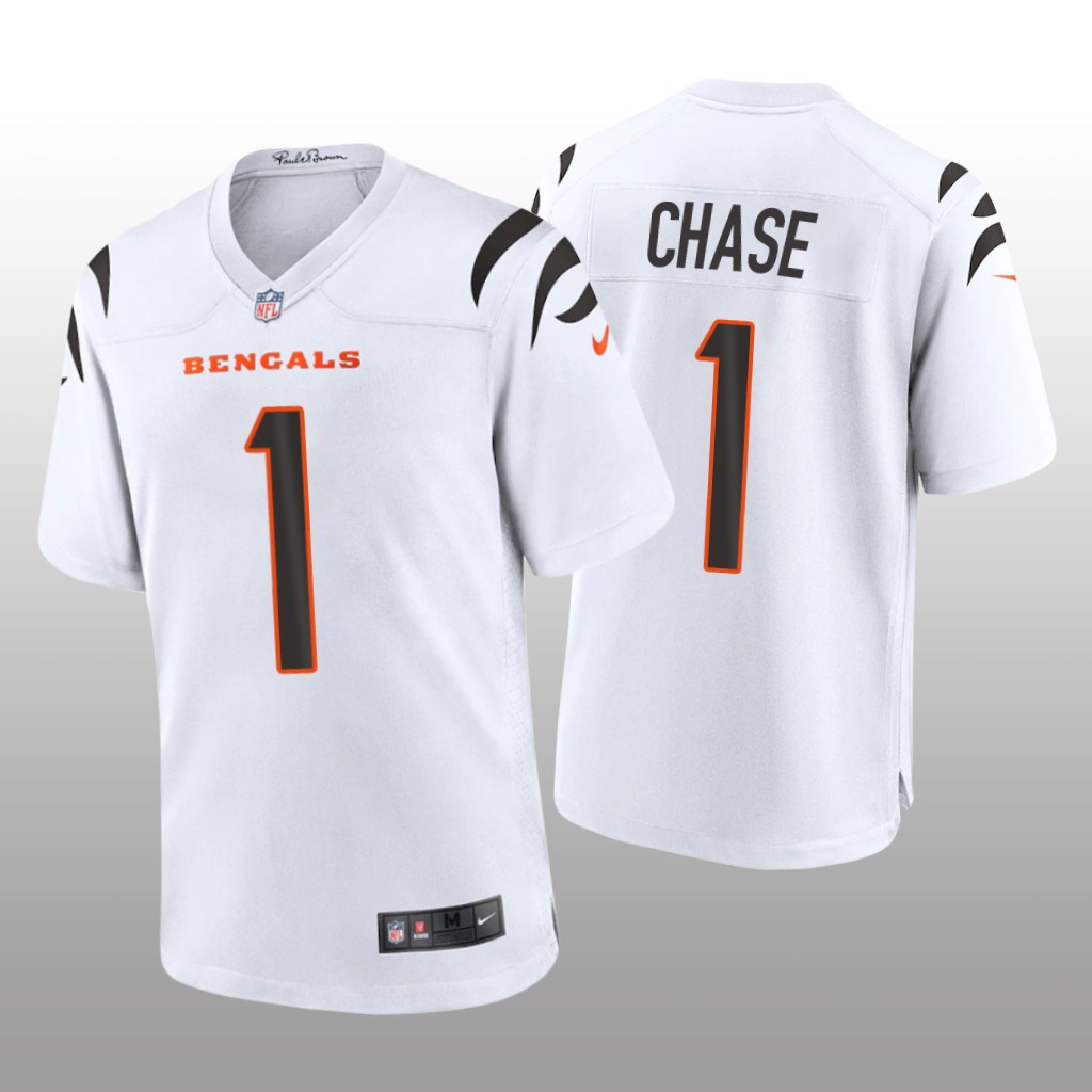 Cincinnati Bengals White 2021 NFL Draft Ja'Marr Chase Game Jersey