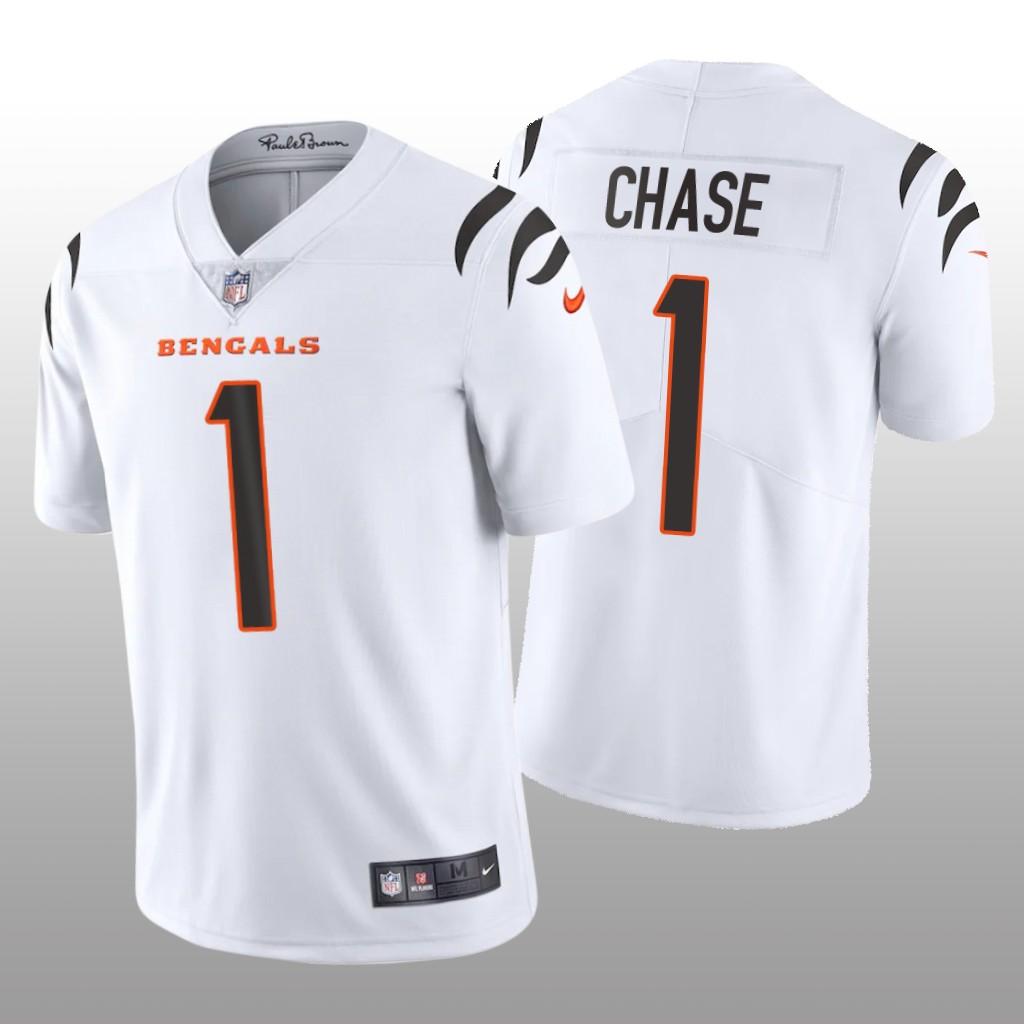 Cincinnati Bengals White 2021 NFL Draft Vapor Limited Ja'Marr Chase Jersey