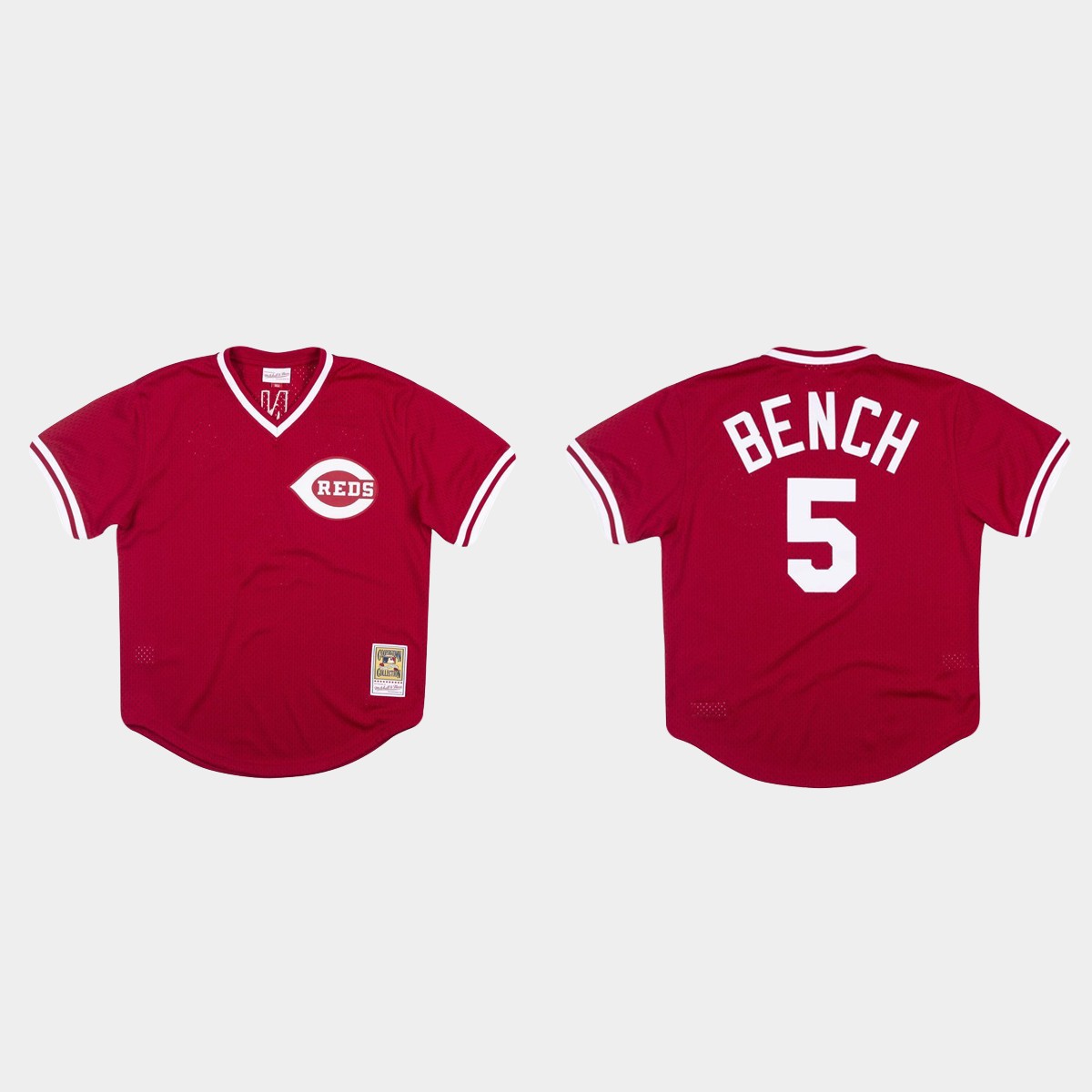 Cincinnati Reds Johnny Bench #5 Red 1983 BP Mesh Jersey
