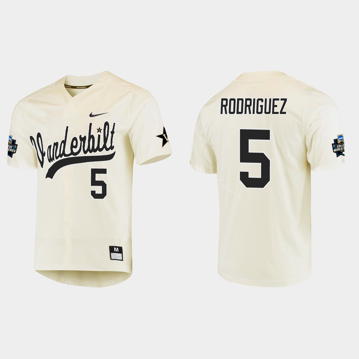 CJ Rodriguez Vanderbilt Commodores College World Series  Jersey - Cream