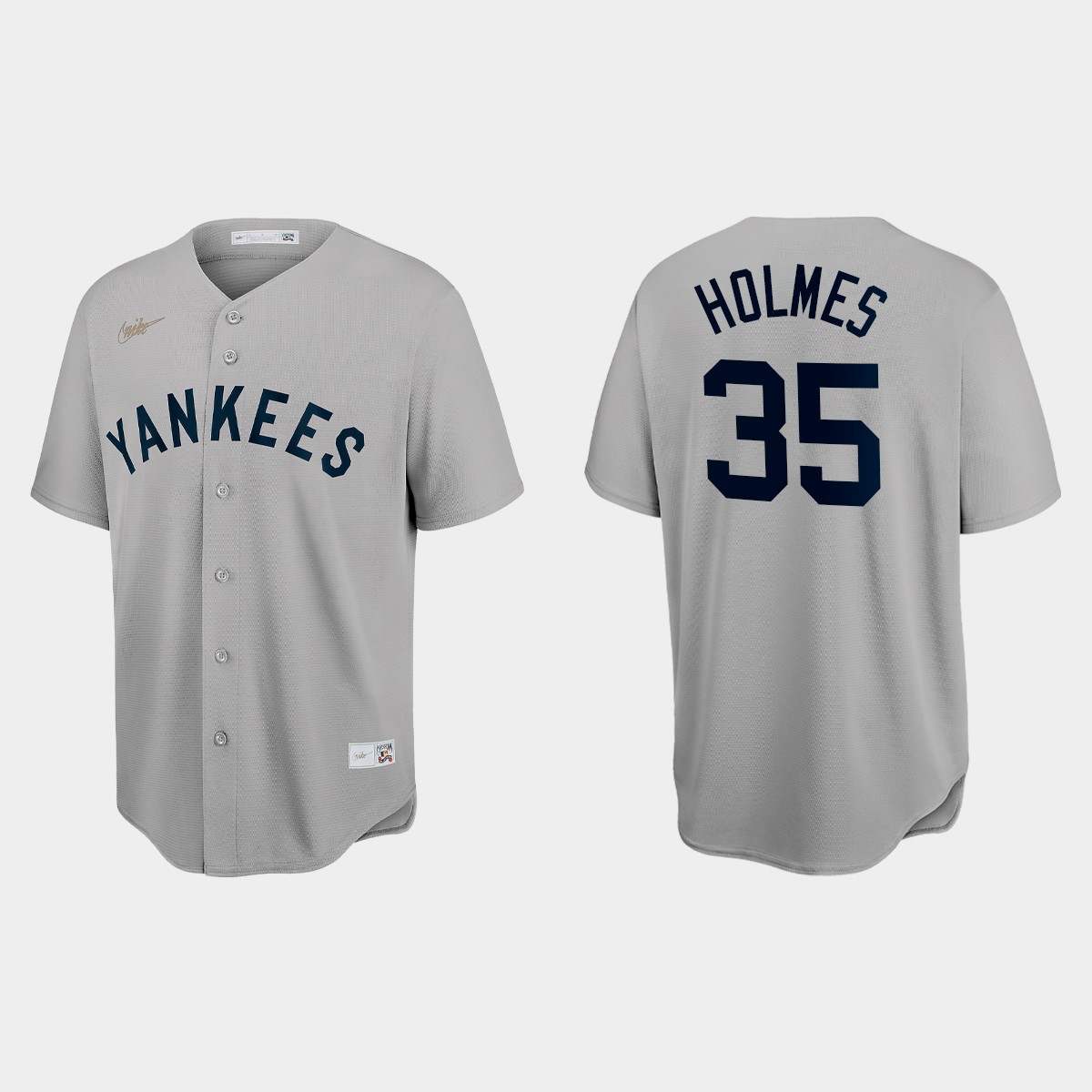 Clay Holmes New York Yankees Cooperstown Throwback Jersey - Gray