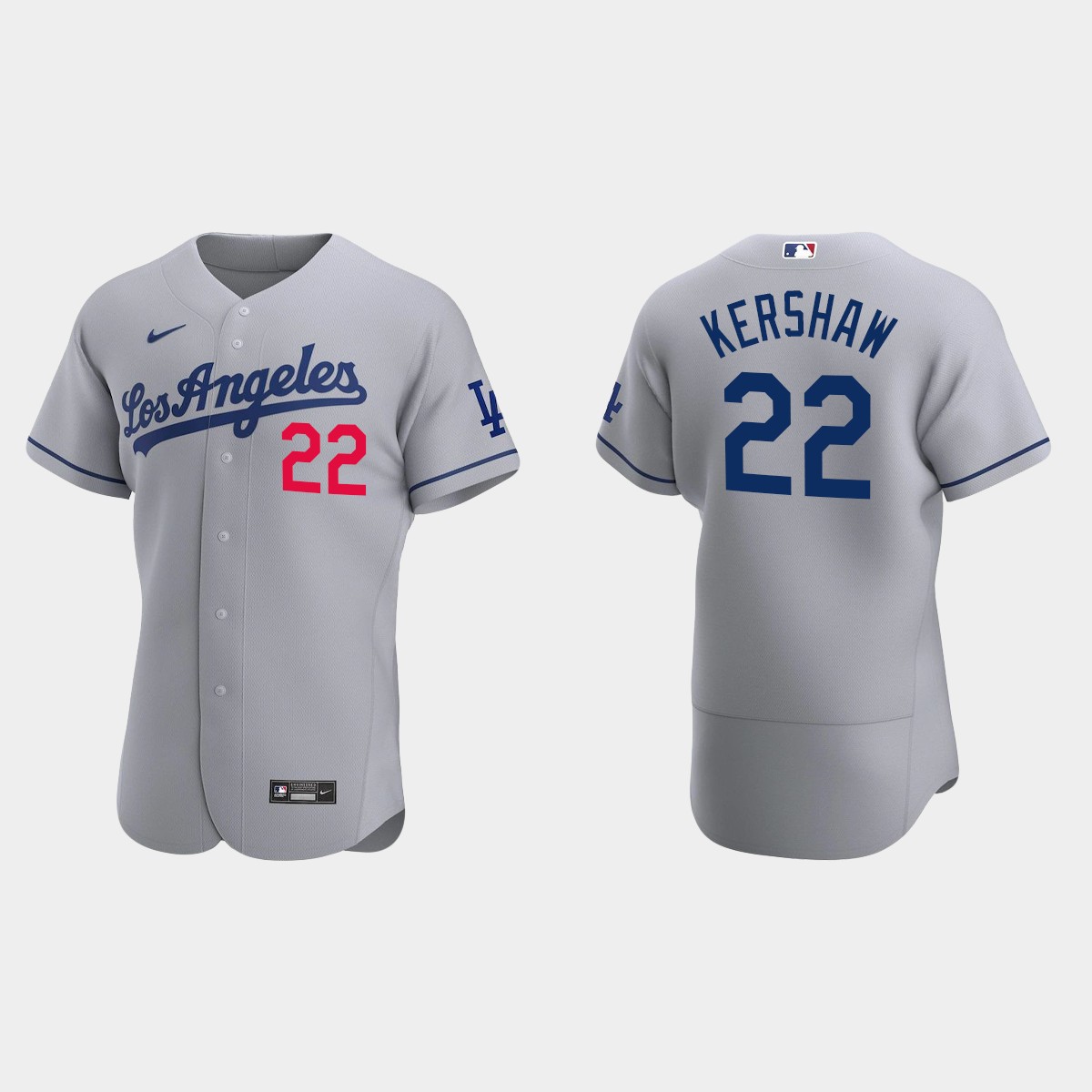Clayton Kershaw #22 Los Angeles Dodgers Gray 2020 Road Jersey