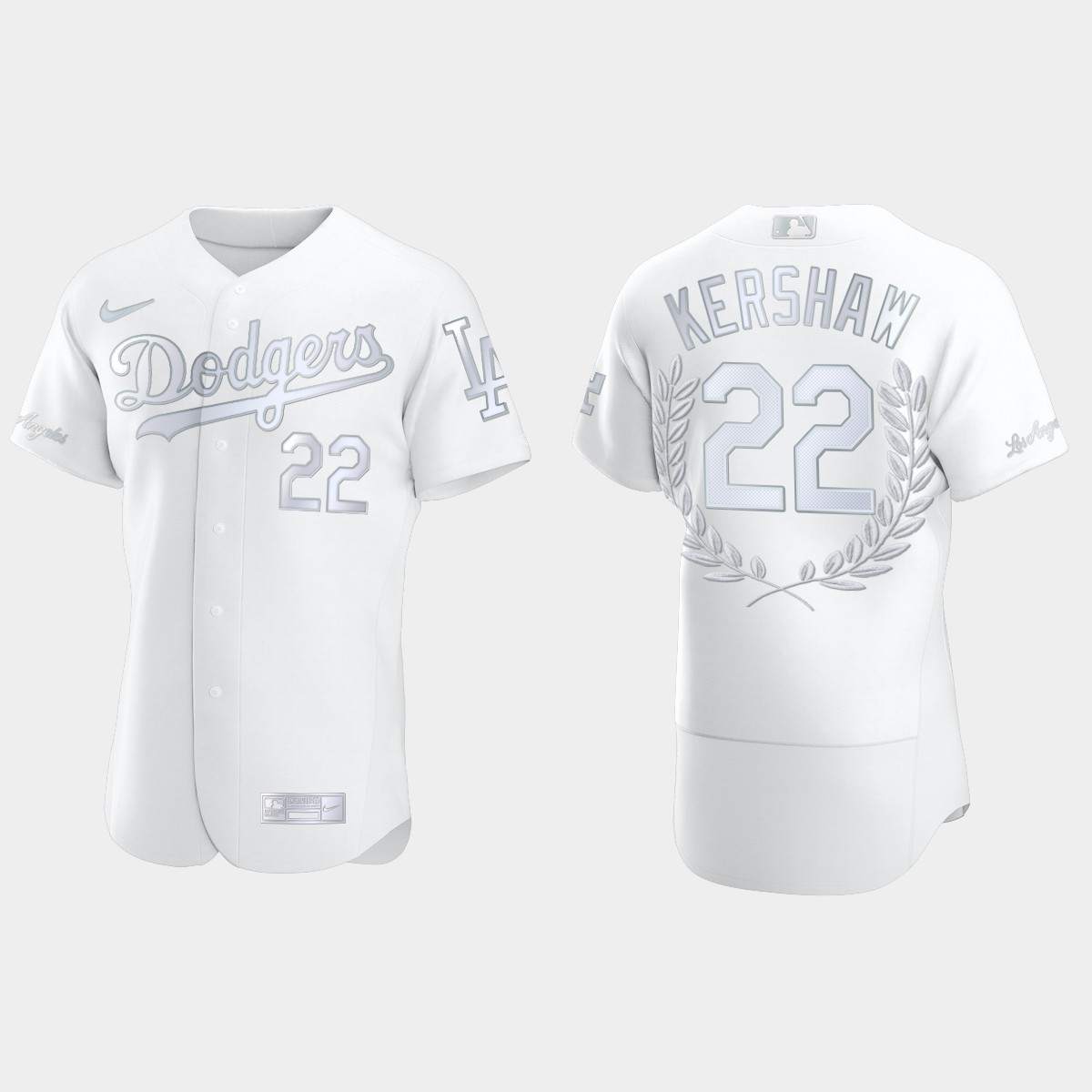 Clayton Kershaw #22 Los Angeles Dodgers NL Cy Young Awards Collection Jersey - White