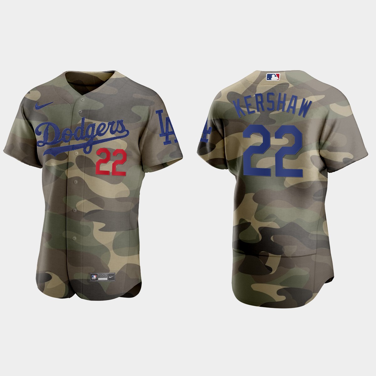 Clayton Kershaw Los Angeles Dodgers 2021 National Armed Forces Day Jersey - Camo