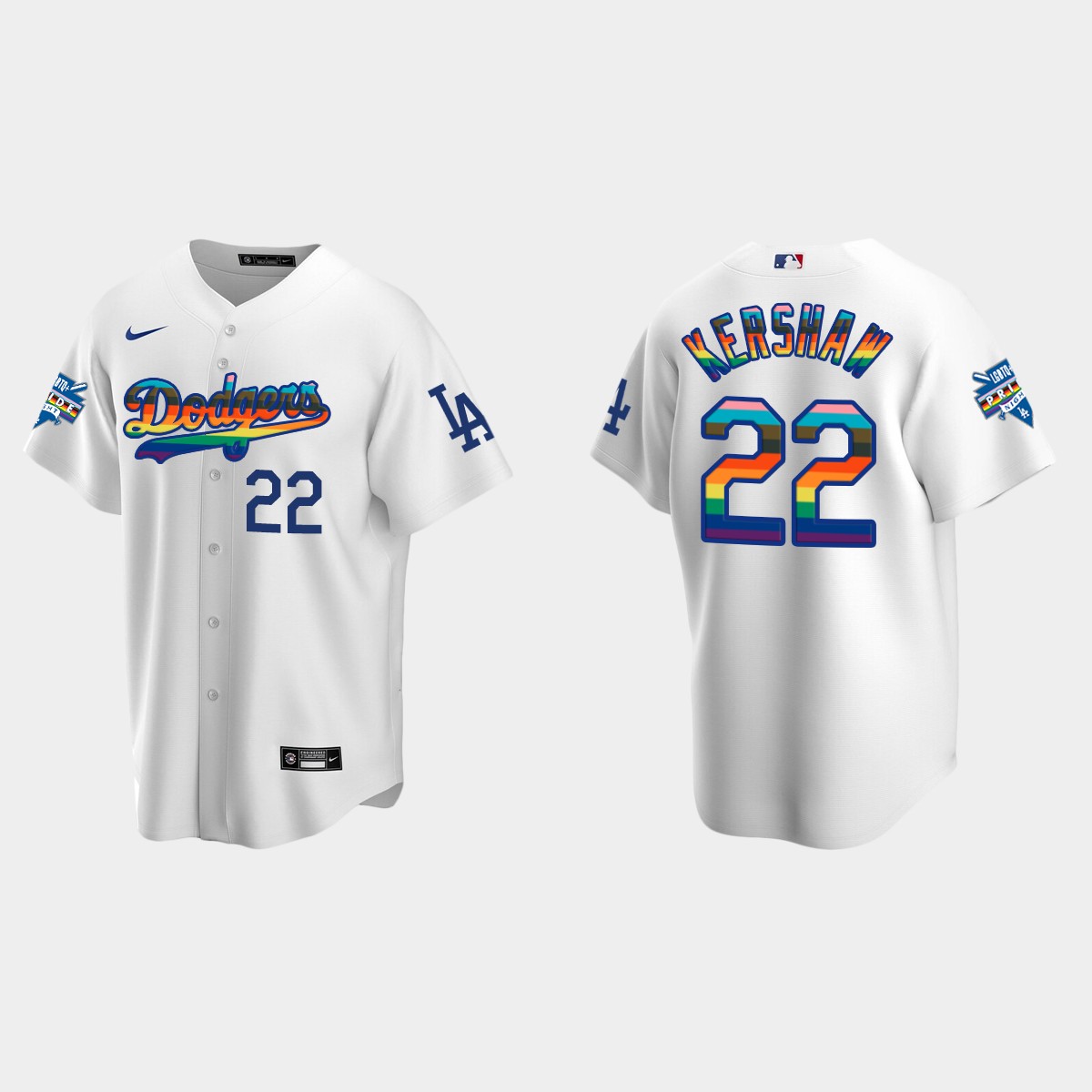 Clayton Kershaw Los Angeles Dodgers 2022 Pride Night LGBTQ Jersey - White