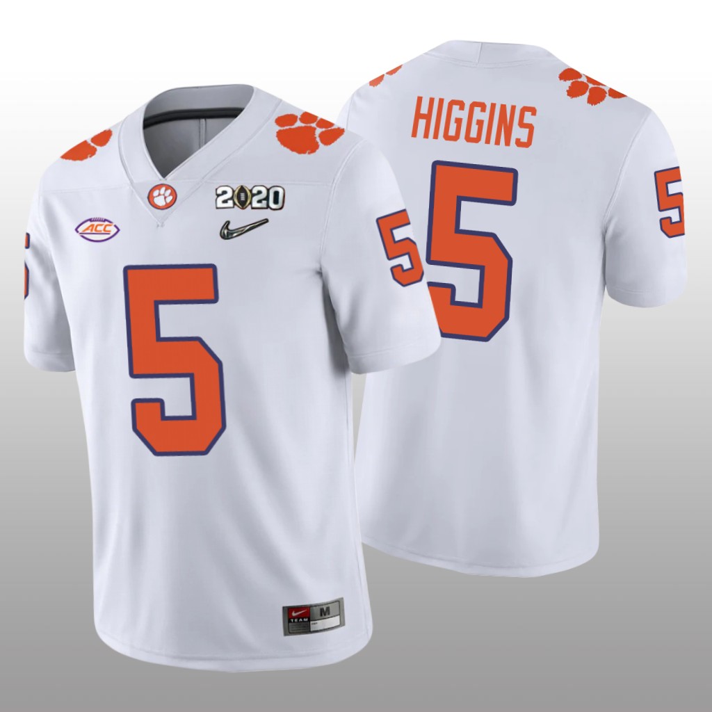 Clemson Tigers White College  Playoff Game Tee Higgins Jersey