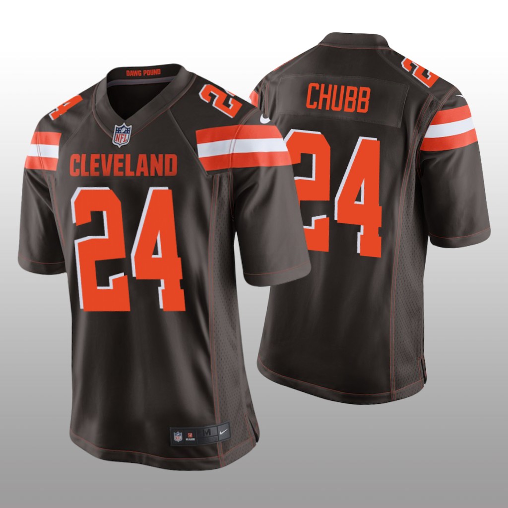 Cleveland Browns #24 Brown Men's Nick Chubb Game Jersey