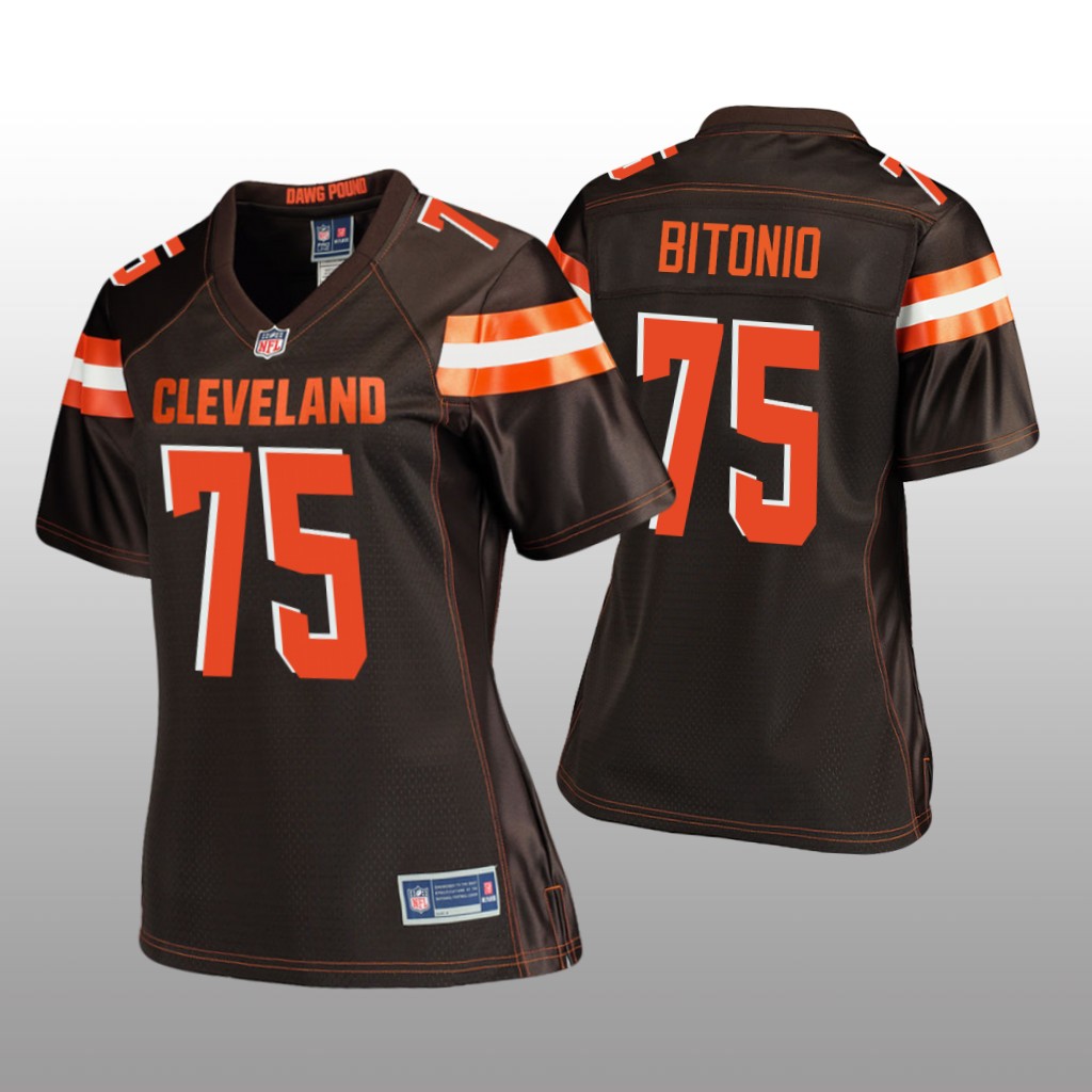 Cleveland Browns #75 Brown Joel Bitonio Game Jersey - Women