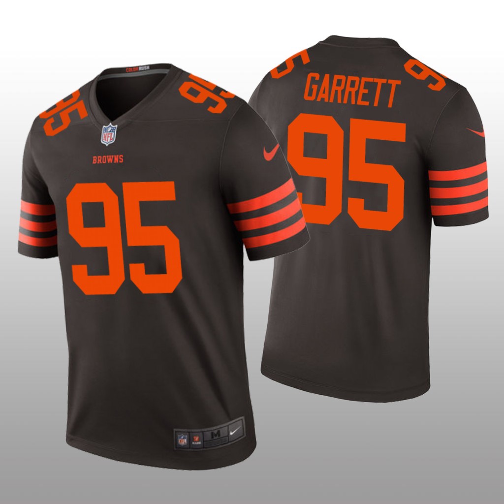 Cleveland Browns 95 Myles Garrett Browns legend color rush Jersey