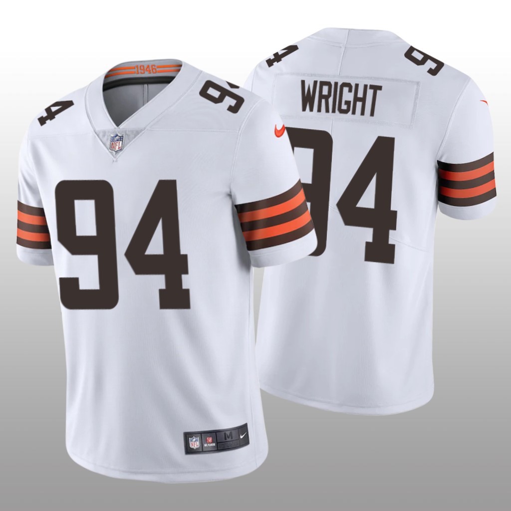 Cleveland Browns Alex Wright White Jersey Vapor Limited - Men's