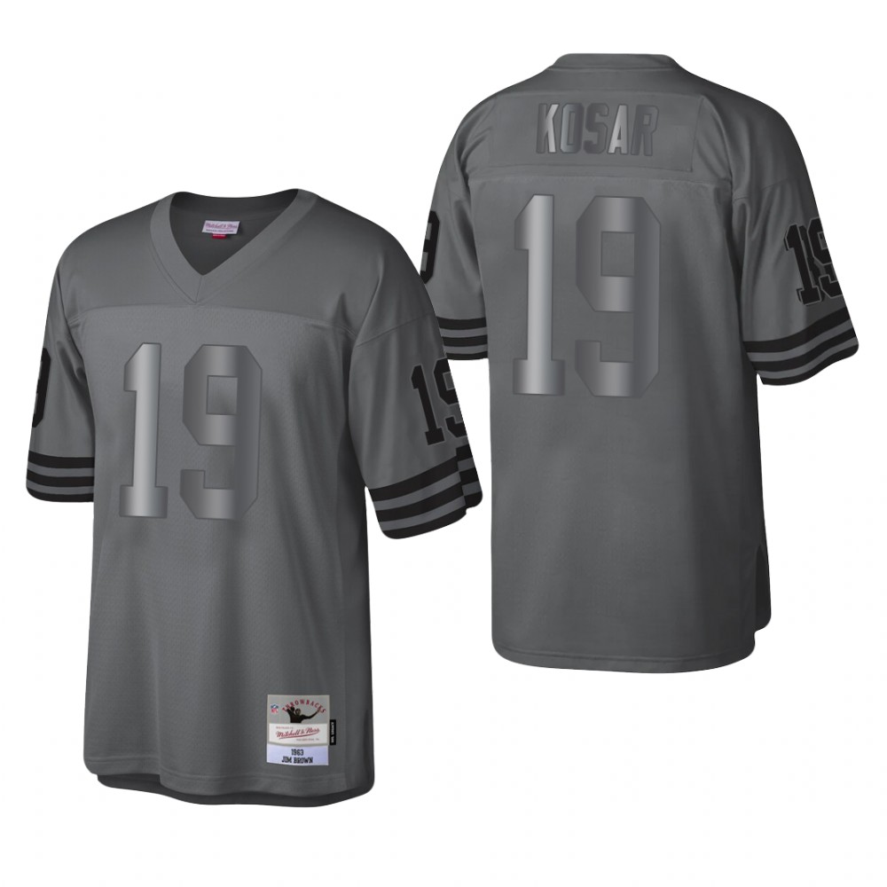 Cleveland Browns Bernie Kosar Charcoal Metal Legacy 1963 Throwback - Men's