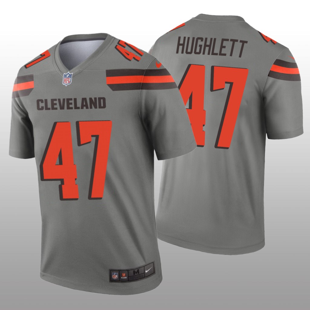 Cleveland Browns Charley Hughlett Gray Jersey Inverted Legend - Men's
