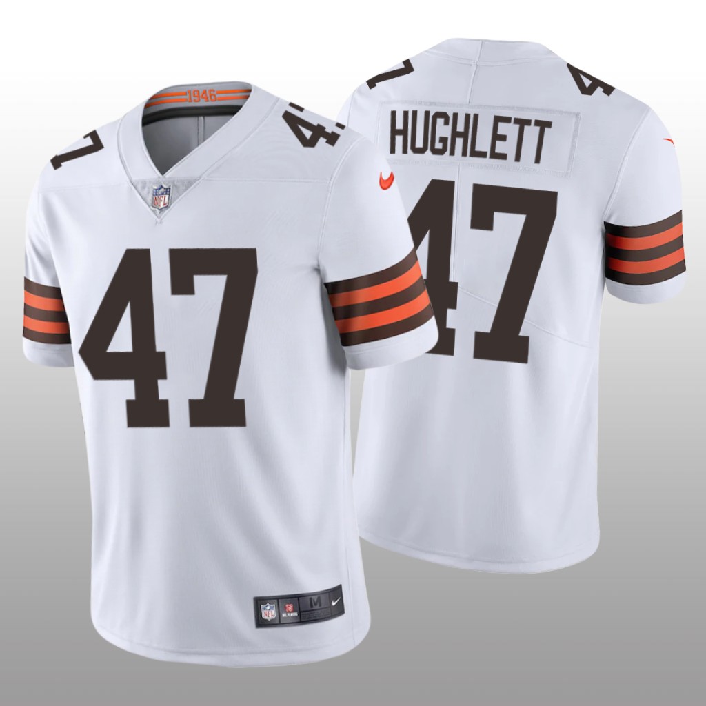 Cleveland Browns Charley Hughlett White Jersey 2020 Vapor Limited - Men's