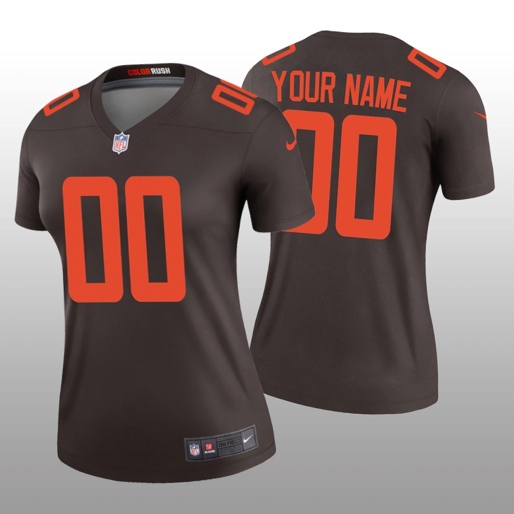 Cleveland Browns Custom Brown Jersey Alternate Legend - Women's