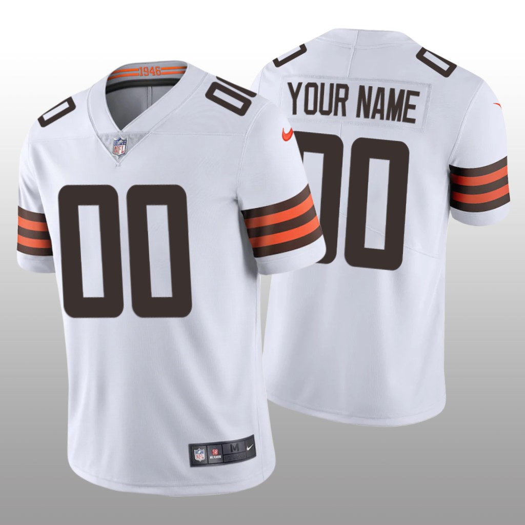 Cleveland Browns Custom White Jersey 2020 Vapor Limited - Men's