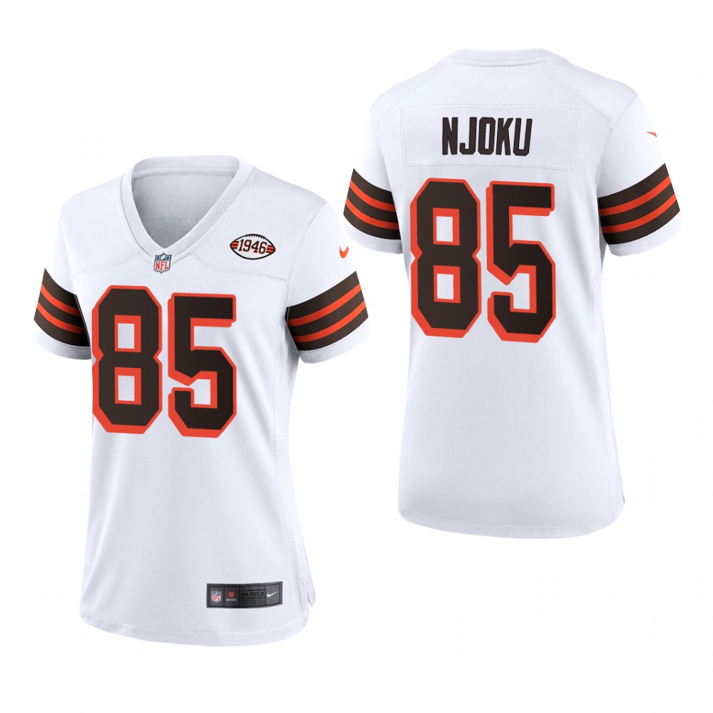 Cleveland Browns David Njoku White Jersey 1946 Collection - Women's