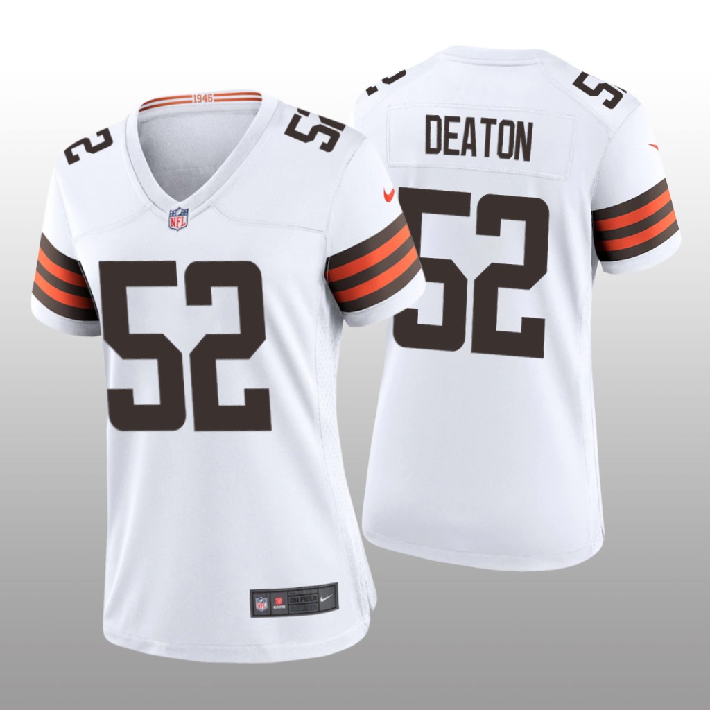 Cleveland Browns Dawson Deaton White Jersey Game - Women's