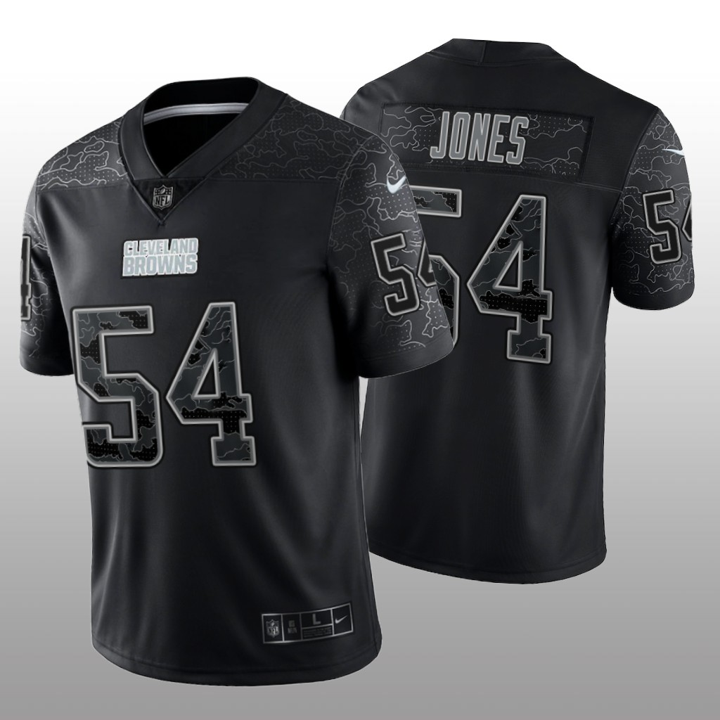 Cleveland Browns Deion Jones Black Jersey Reflective Limited - Men's