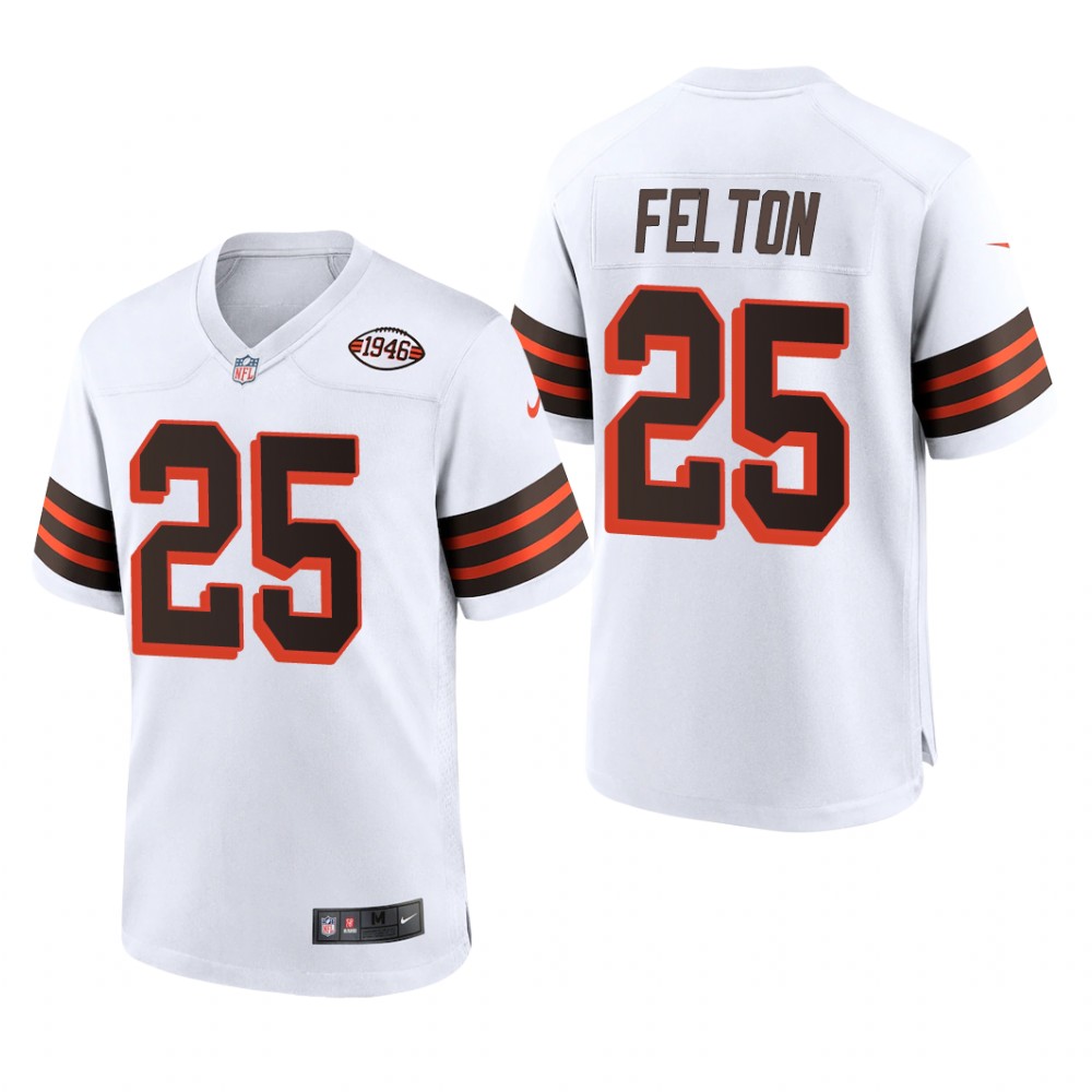 Cleveland Browns Demetric Felton White Alternate Game Jersey 1946 Collection - Men's