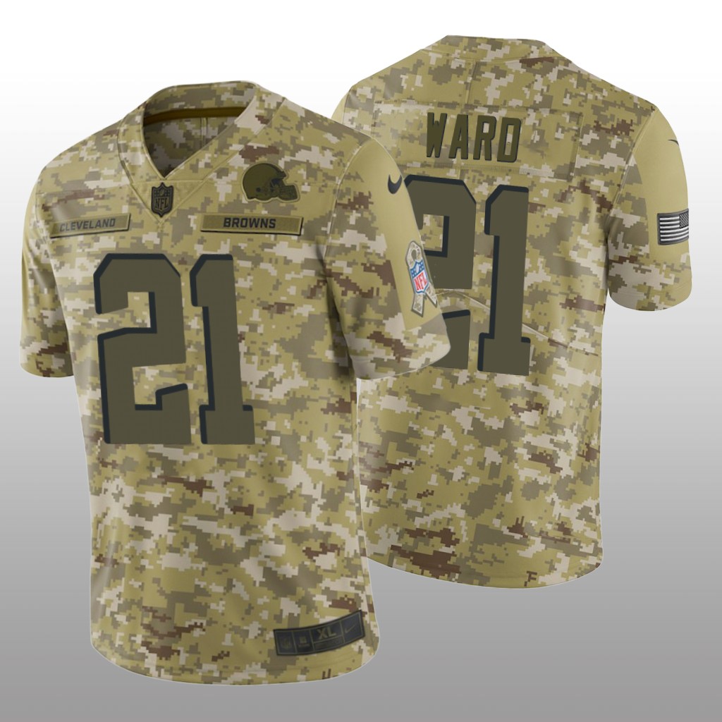Cleveland Browns Denzel Ward #21 Salute to Service Limited Jersey - Camo