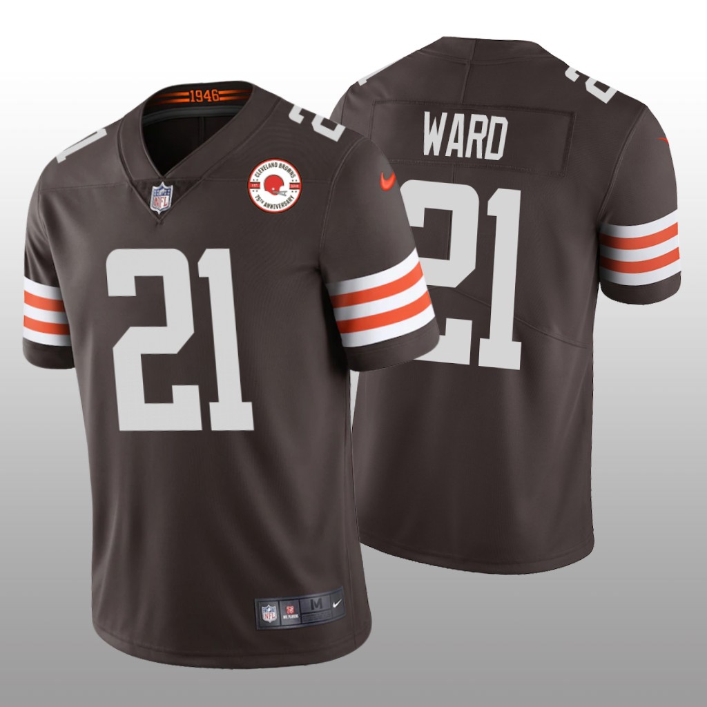 Cleveland Browns Denzel Ward Brown Jersey 75th Anniversary Patch - Men's