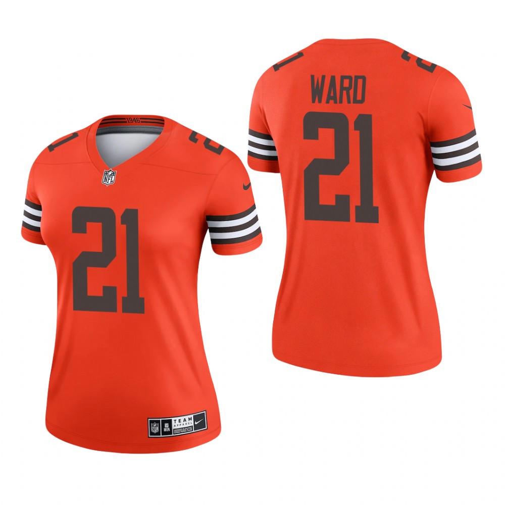 Cleveland Browns Denzel Ward Orange Jersey Inverted Legend - Women's