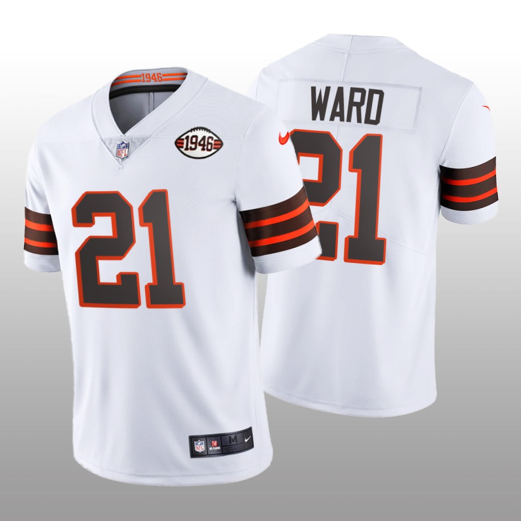 Cleveland Browns Denzel Ward White 75th Anniversary Jersey Vapor Limited - Men's