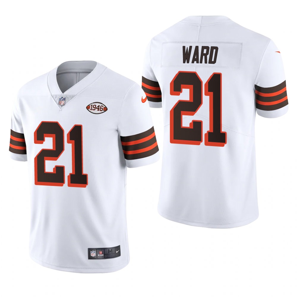 Cleveland Browns Denzel Ward White Jersey 1946 Collection Vapor Limited - Men's
