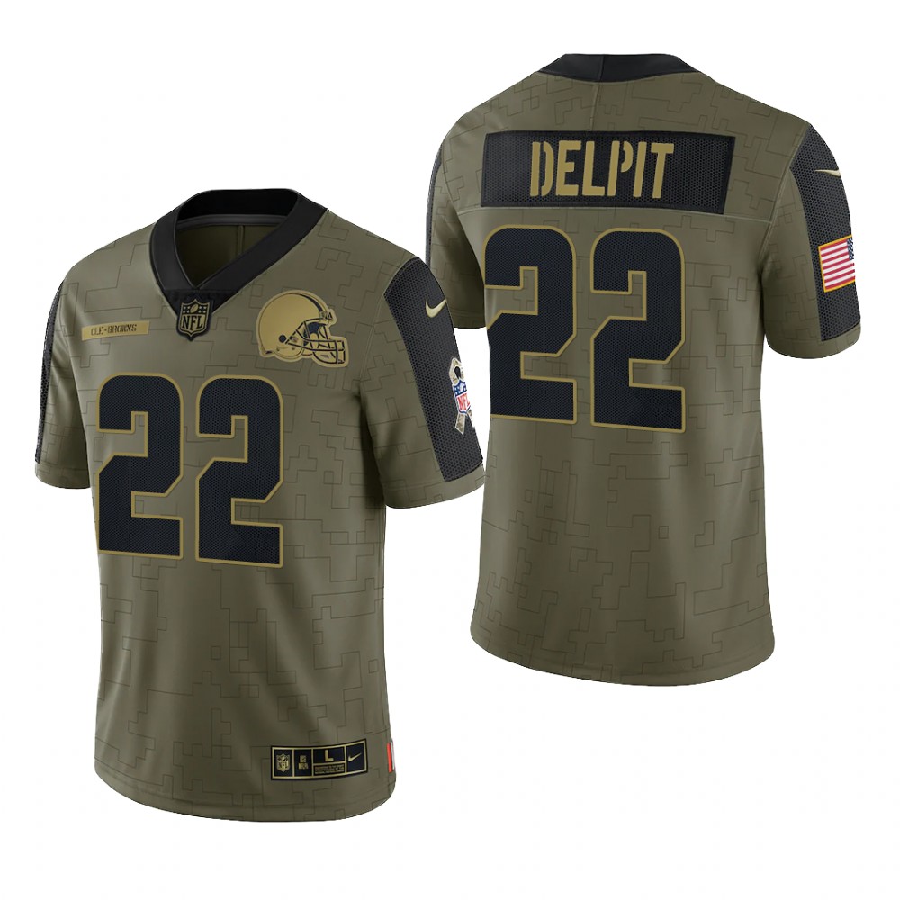 Cleveland Browns Grant Delpit Olive Limited Jersey 2021 Salute To Service - Men's