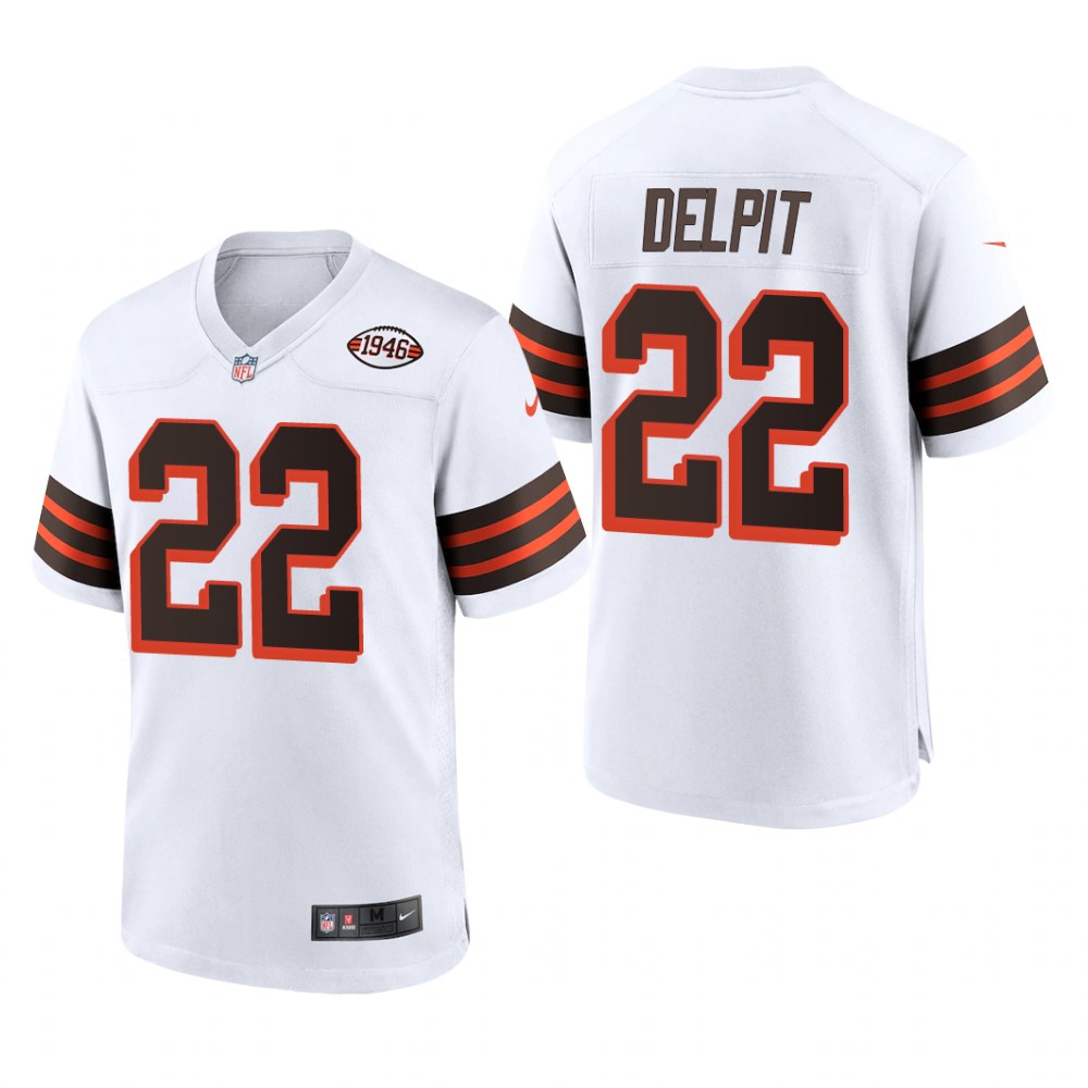 Cleveland Browns Grant Delpit White Alternate Game Jersey 1946 Collection - Men's