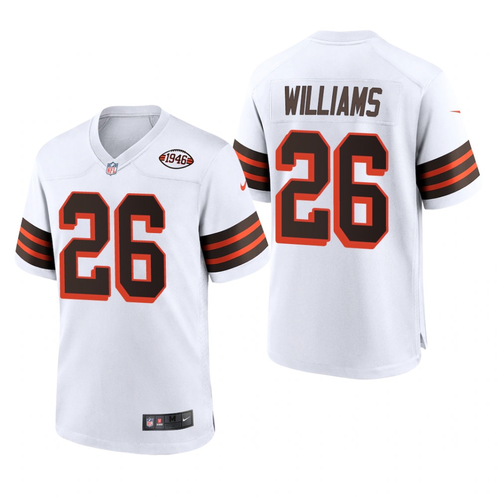 Cleveland Browns Greedy Williams White Alternate Game Jersey 1946 Collection - Men's