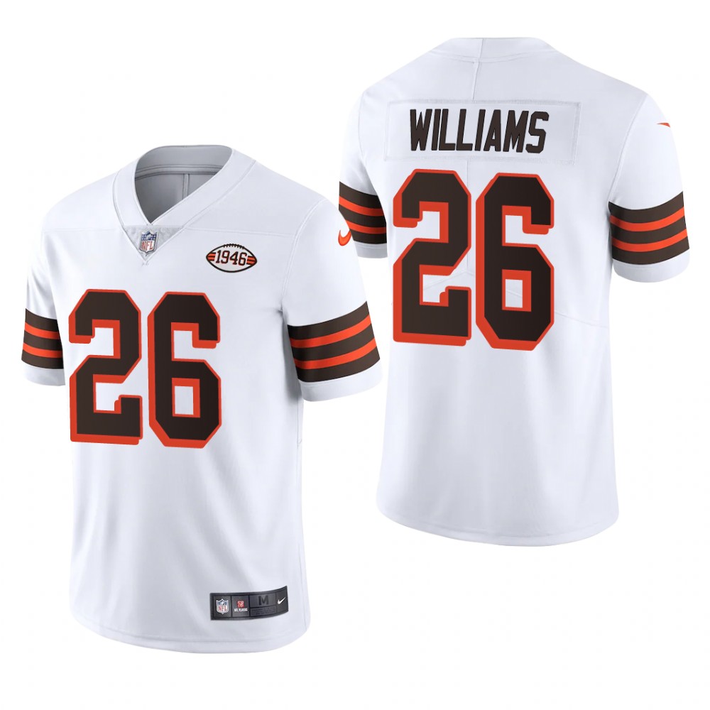 Cleveland Browns Greedy Williams White Jersey Vapor Limited - Men's