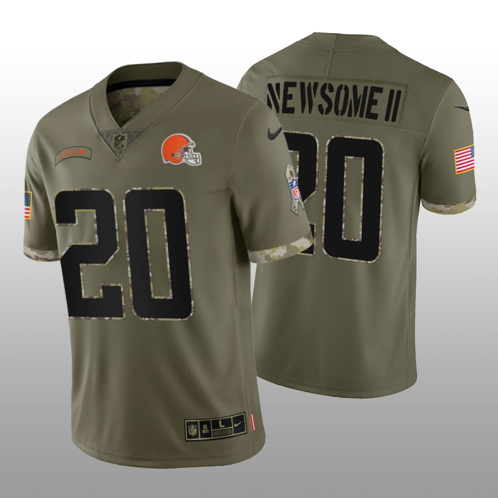 Cleveland Browns Greg Newsome II Olive Limited Jersey 2022 Salute To Service - Men's